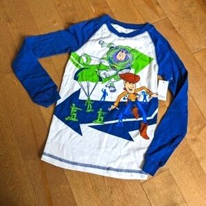 Disney Toy Story Buzz Lightyear Woody Pajama Top Size 7